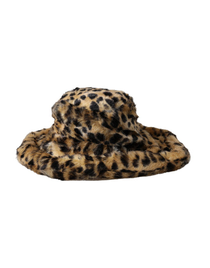 Dolce &amp; Gabbana Brauner Leopardenfell-Fischerhut für Damen