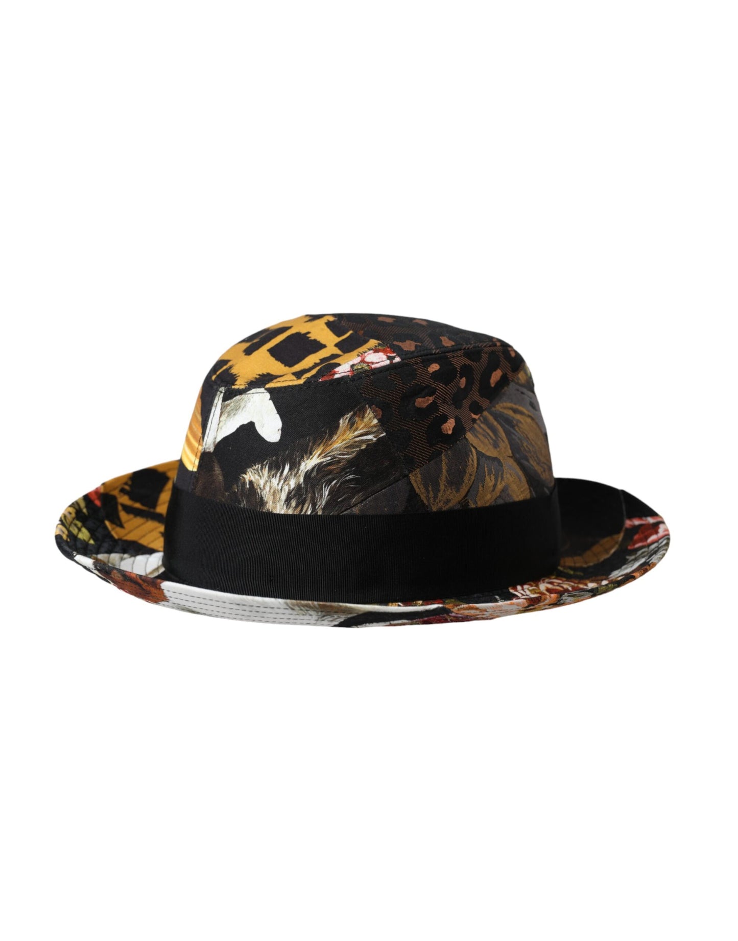 Dolce &amp; Gabbana – Mehrfarbiger Patchwork-Fedora-Hut mit breiter Krempe für Damen