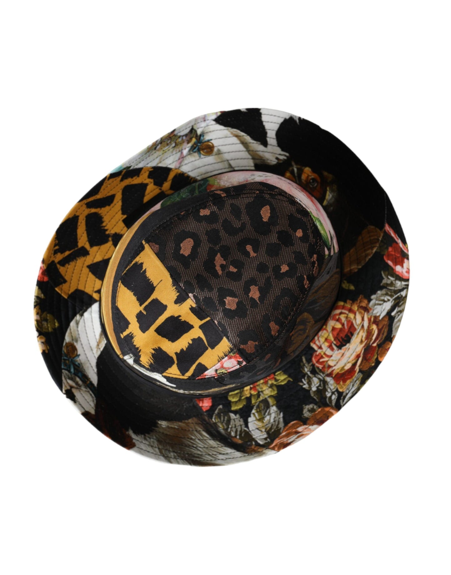 Dolce &amp; Gabbana – Mehrfarbiger Patchwork-Fedora-Hut mit breiter Krempe für Damen