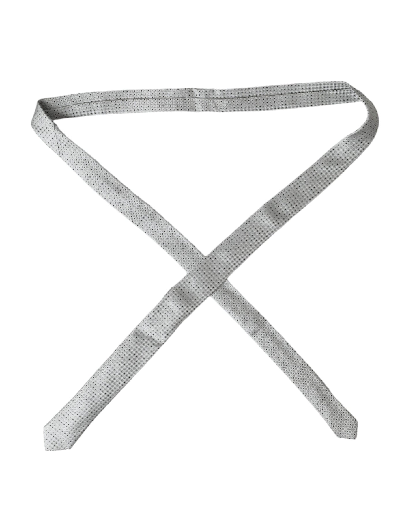 Dolce &amp; Gabbana – Hellgraue, gepunktete Seidenkrawatte für Herren, verstellbar