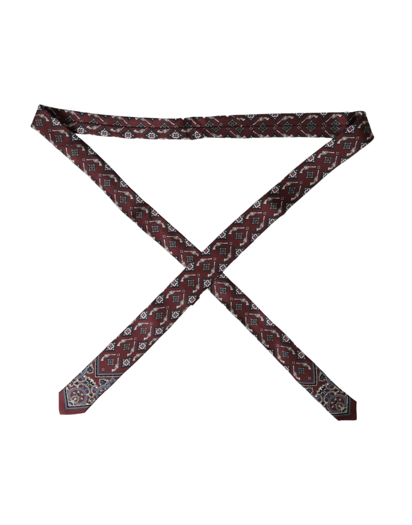 Dolce &amp; Gabbana – Bordeauxfarbene, bedruckte, verstellbare Herrenkrawatte aus 100 % Seide