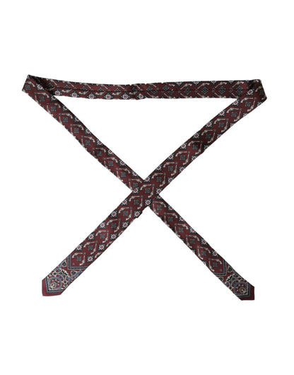 Dolce &amp; Gabbana – Bordeauxfarbene, bedruckte, verstellbare Herrenkrawatte aus 100 % Seide