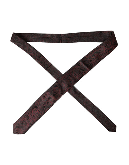 Dolce &amp; Gabbana – Verstellbare Herrenkrawatte aus Seide mit Bordeaux-Muster