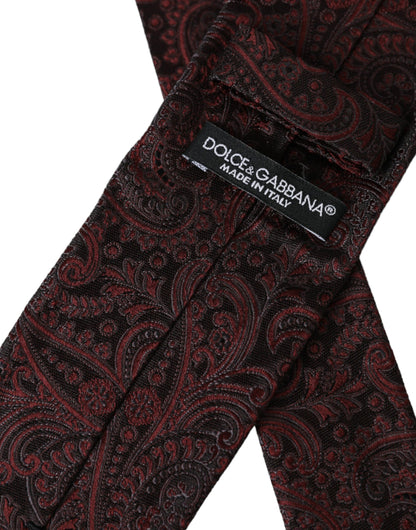 Dolce &amp; Gabbana – Verstellbare Herrenkrawatte aus Seide mit Bordeaux-Muster