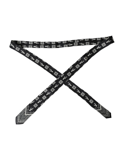 Dolce &amp; Gabbana – Verstellbare Krawatte aus 100 % Seide mit schwarzem Muster