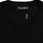 Dolce &amp; Gabbana – Schwarzes T-Shirt aus Baumwolle mit Rundhalsausschnitt und kurzen Ärmeln