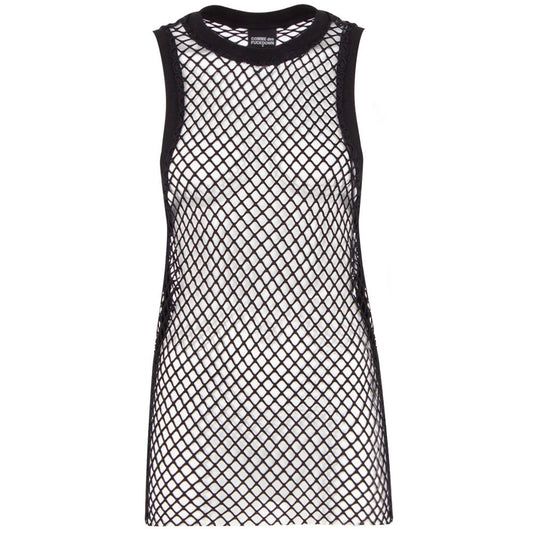 Comme Des Fuckdown Schwarzes Polyester-Tanktop für Damen