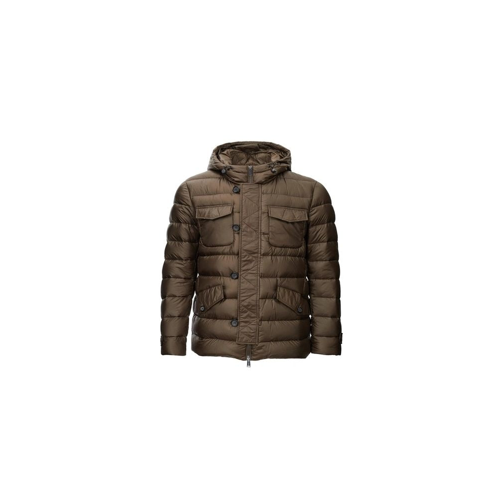 Braune wasserdichte Herrenjacke aus Polyamid hinzufügen