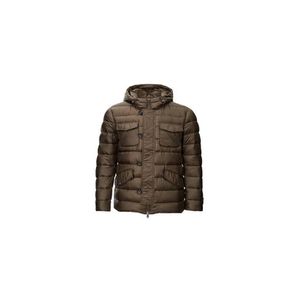 Braune wasserdichte Herrenjacke aus Polyamid hinzufügen