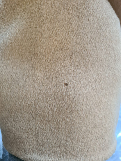 Dolce &amp; Gabbana Beige Kamelhaut Kaschmir Shearling Manteljacke