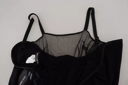 Dolce &amp; Gabbana Schwarzes Etui-Midikleid aus Wolle, Wickelkleid