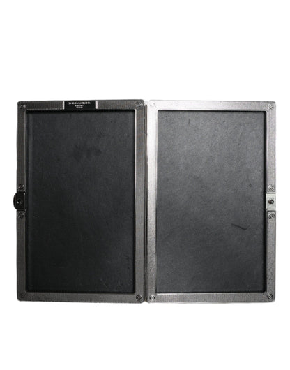 حقيبة كلاتش كريستالية سوداء مخملية للحفلات المسائية من دولتشي آند غابانا