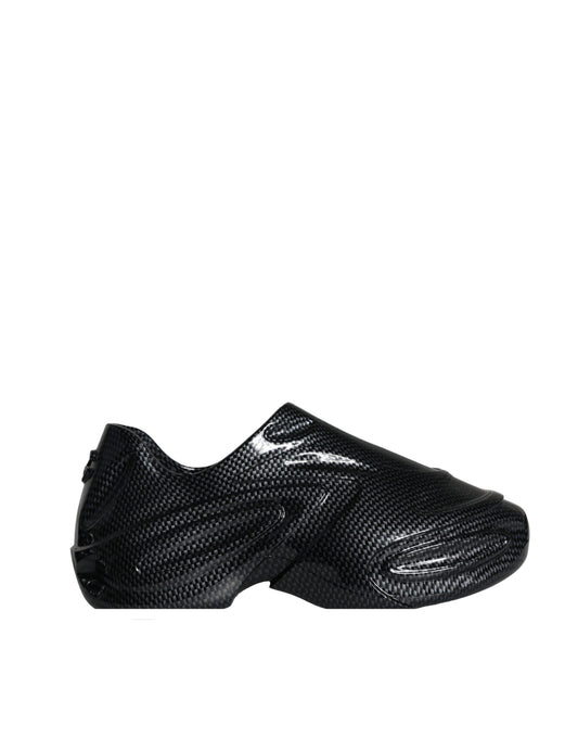 Dolce &amp; Gabbana – Toy – Niedrige Sneakers aus schwarzem, foliertem Gummi für Herren