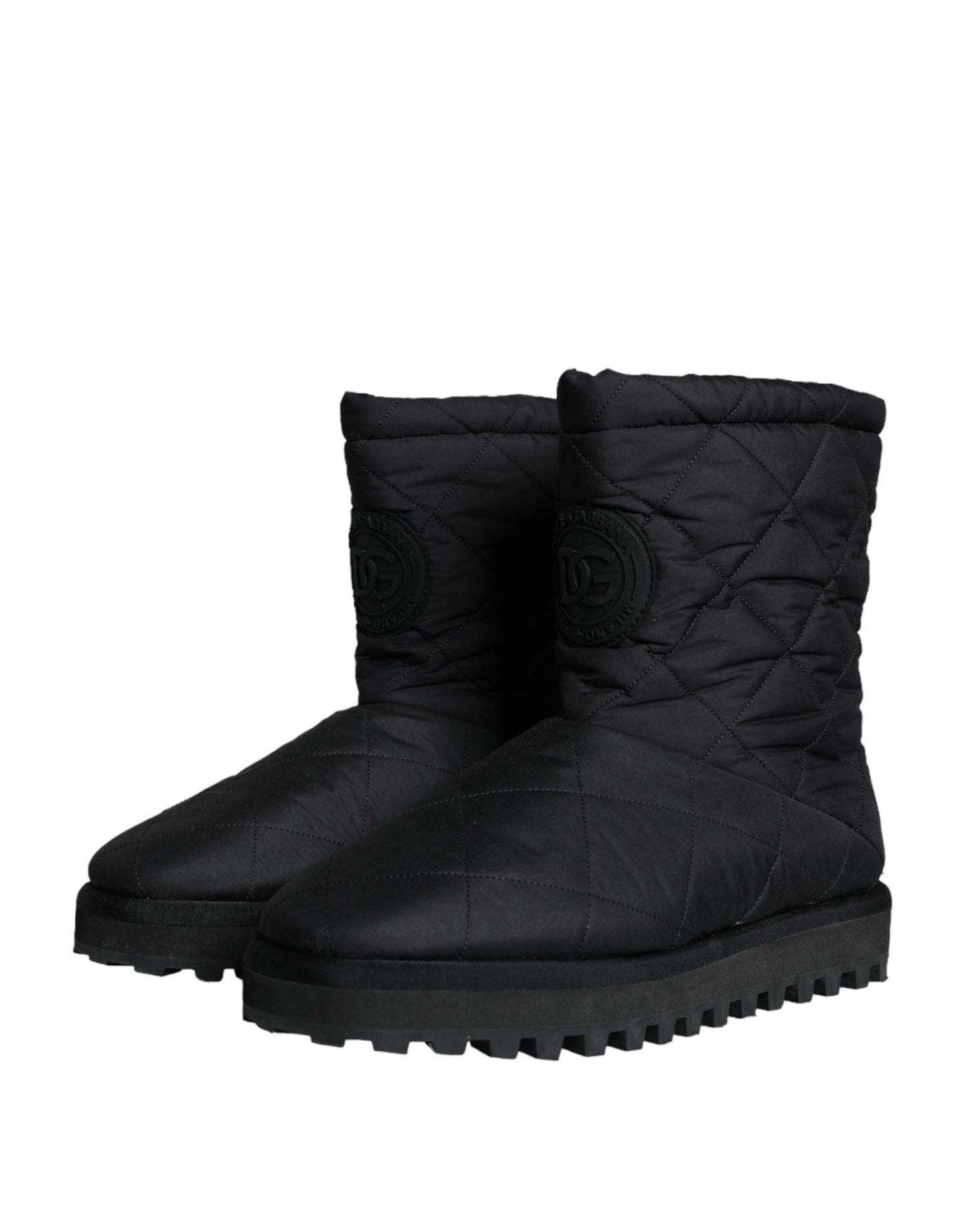 Dolce &amp; Gabbana – Schwarze, gepolsterte Nylon-Stiefel mit mittlerer Wade für Herren