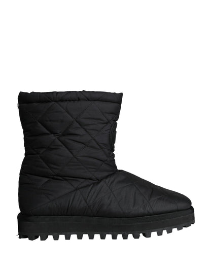 Dolce &amp; Gabbana – Schwarze, gepolsterte Nylon-Stiefel mit mittlerer Wade für Herren