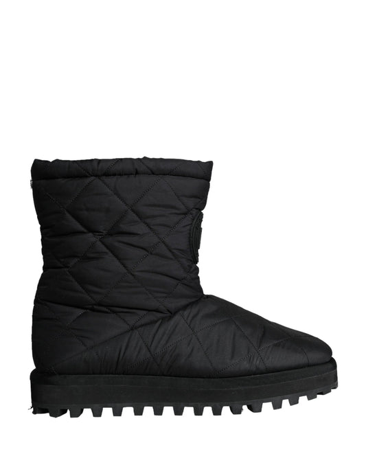 Dolce &amp; Gabbana – Schwarze, gepolsterte Nylon-Stiefel mit mittlerer Wade für Herren