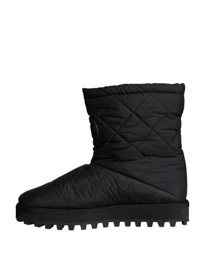 Dolce &amp; Gabbana – Schwarze, gepolsterte Nylon-Stiefel mit mittlerer Wade für Herren