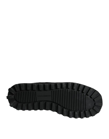 Dolce &amp; Gabbana – Schwarze, gepolsterte Nylon-Stiefel mit mittlerer Wade für Herren