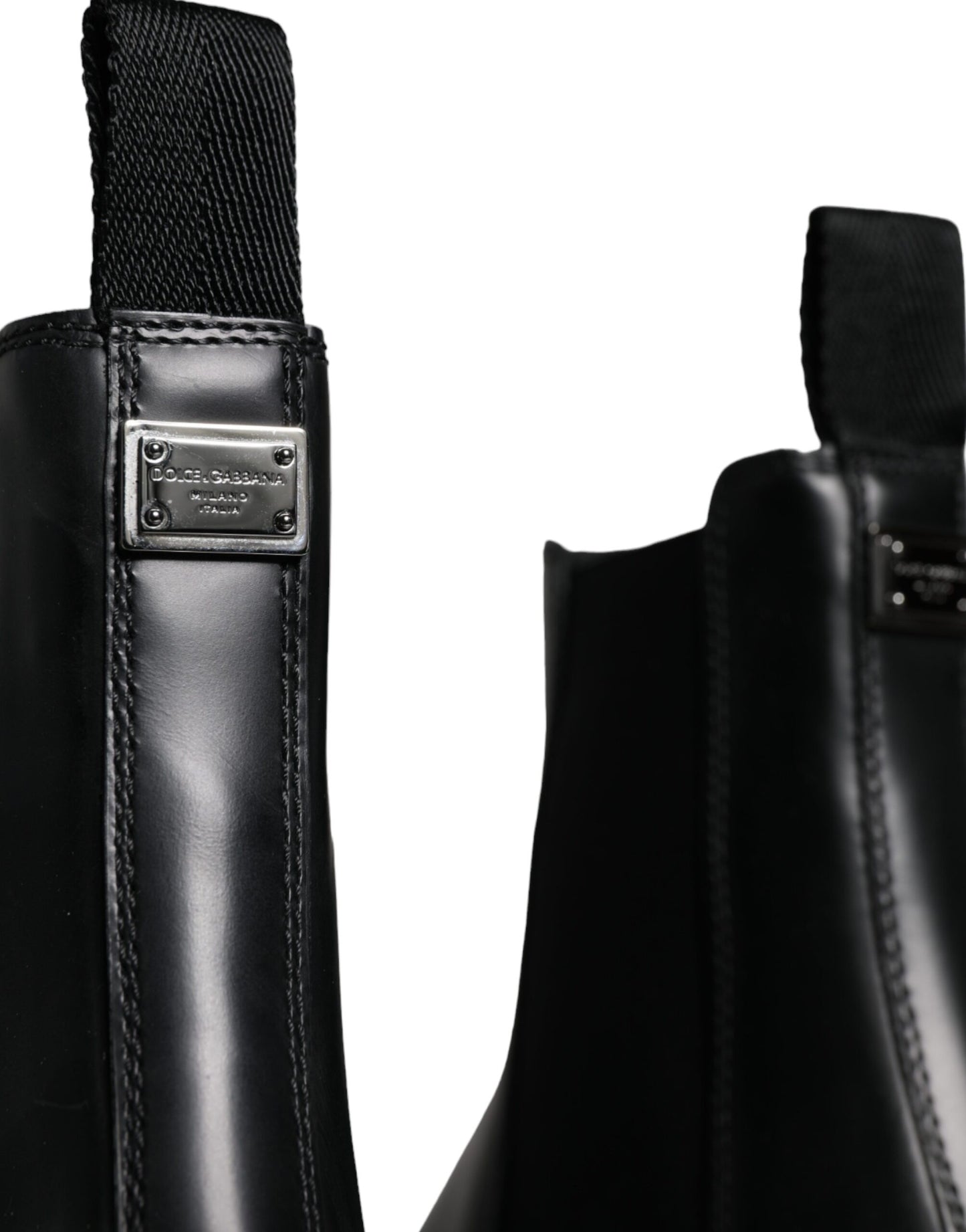 Dolce &amp; Gabbana – Slipper aus Stretch-Trekkingstiefeln aus schwarzem Leder