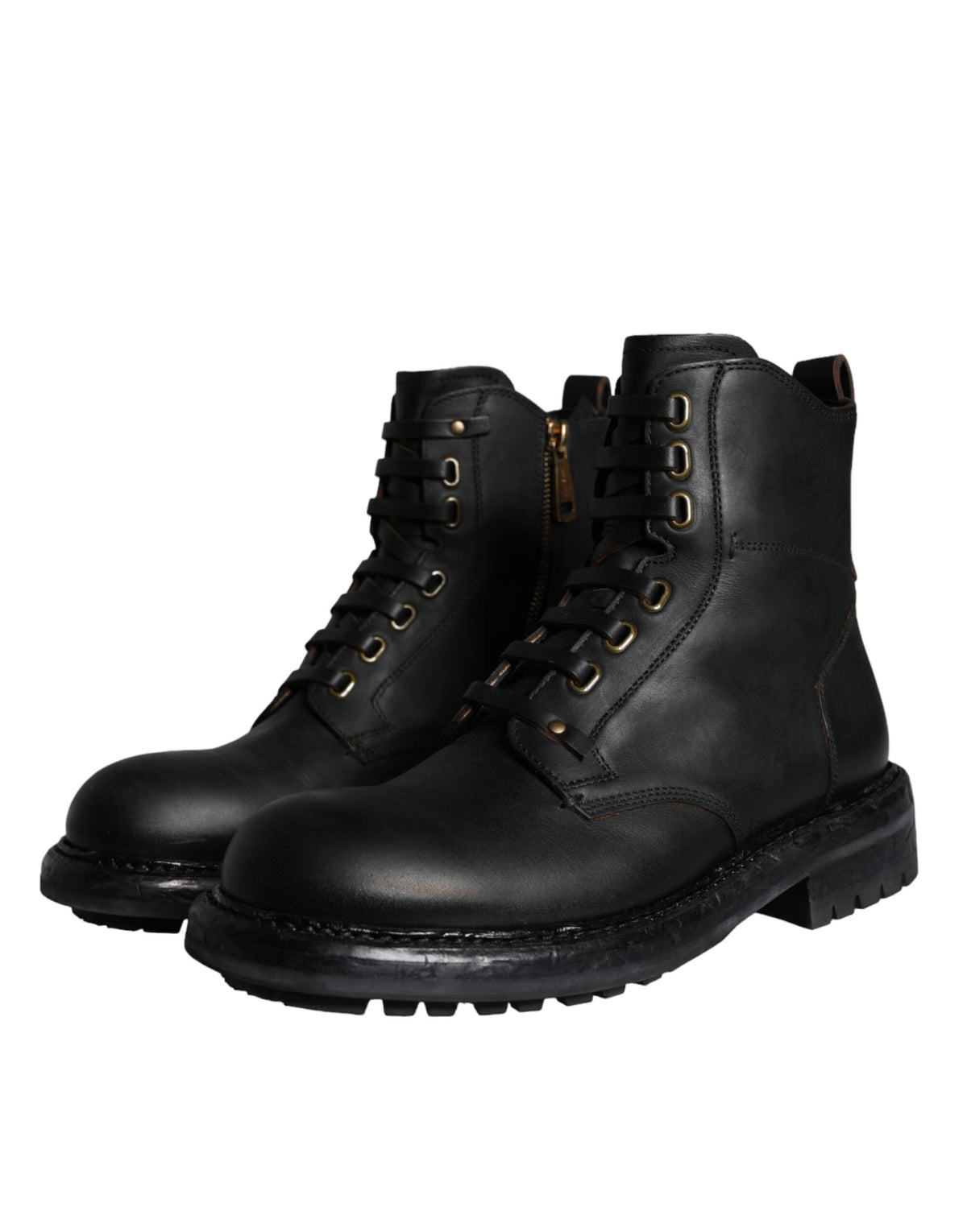 Dolce &amp; Gabbana – Schwarze Schnürstiefel mit halbhohem Schaft Herren Schuhe