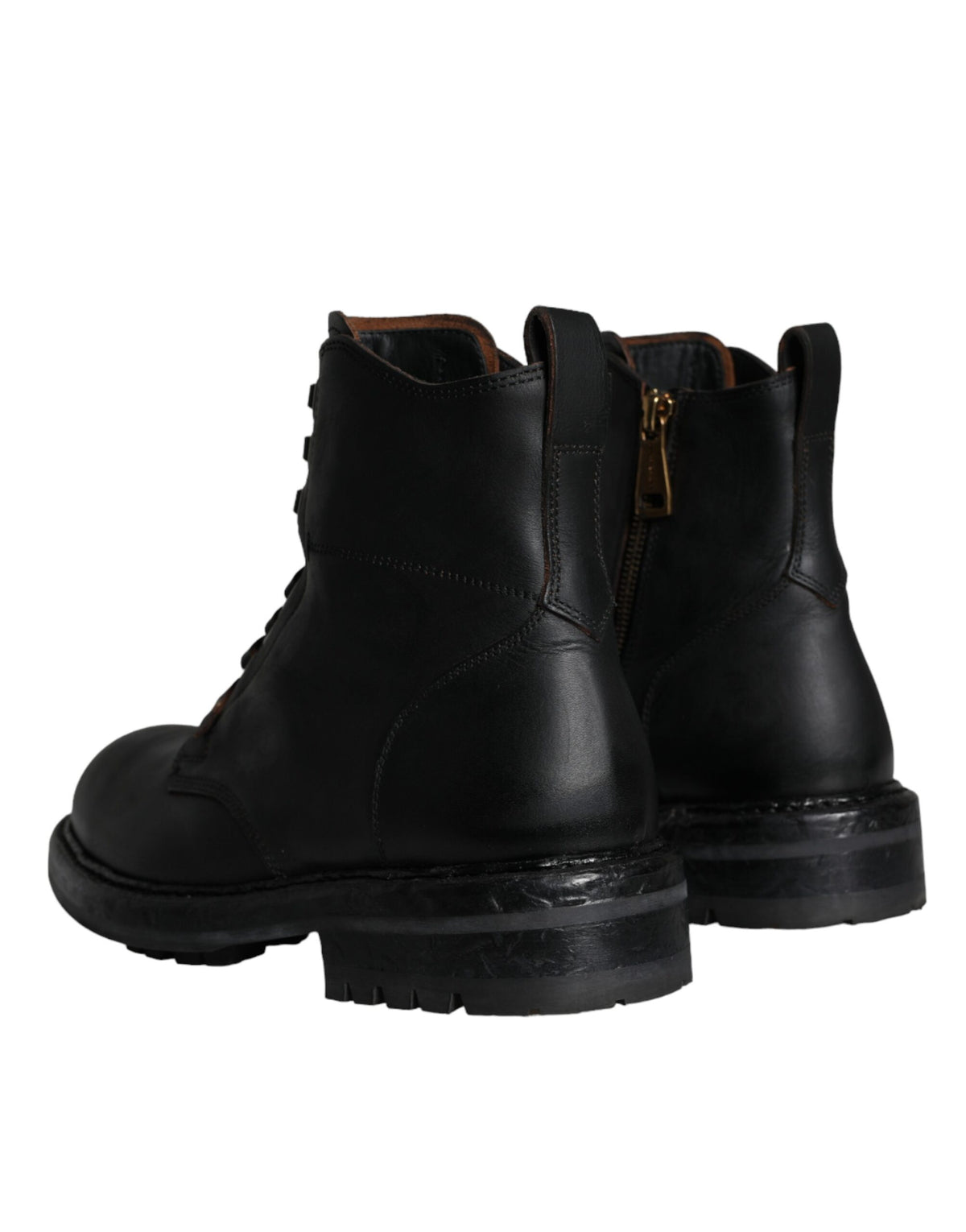 Dolce &amp; Gabbana – Schwarze Schnürstiefel mit halbhohem Schaft Herren Schuhe