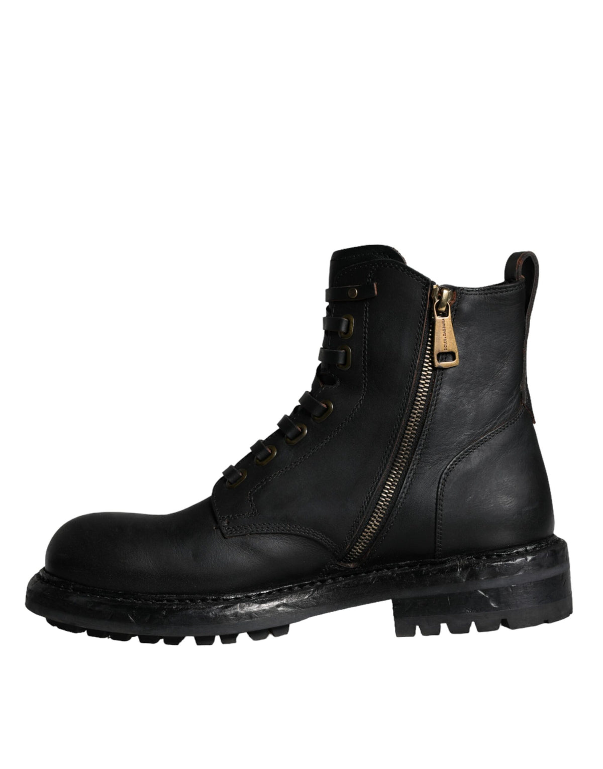 Dolce &amp; Gabbana – Schwarze Schnürstiefel mit halbhohem Schaft Herren Schuhe