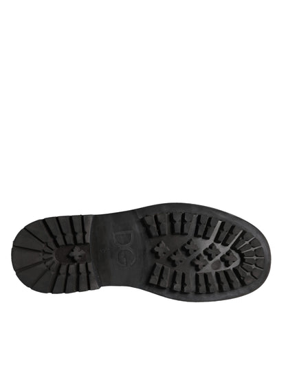 Dolce &amp; Gabbana – Schwarze Schnürstiefel mit halbhohem Schaft Herren Schuhe