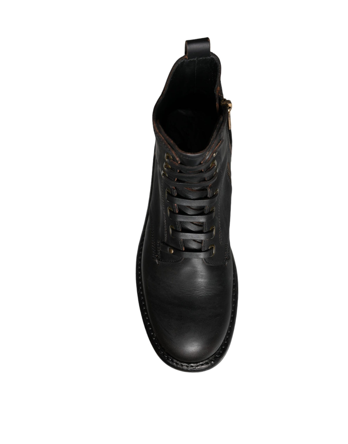 Dolce &amp; Gabbana – Schwarze Schnürstiefel mit halbhohem Schaft Herren Schuhe