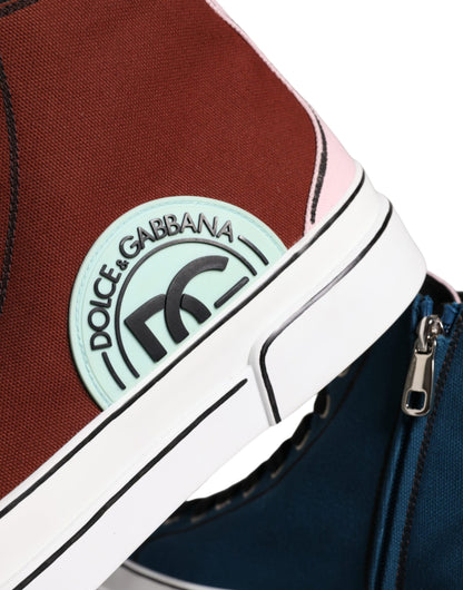 حذاء رياضي متعدد الألوان من دولتشي آند غابانا برقبة عالية ومطرز