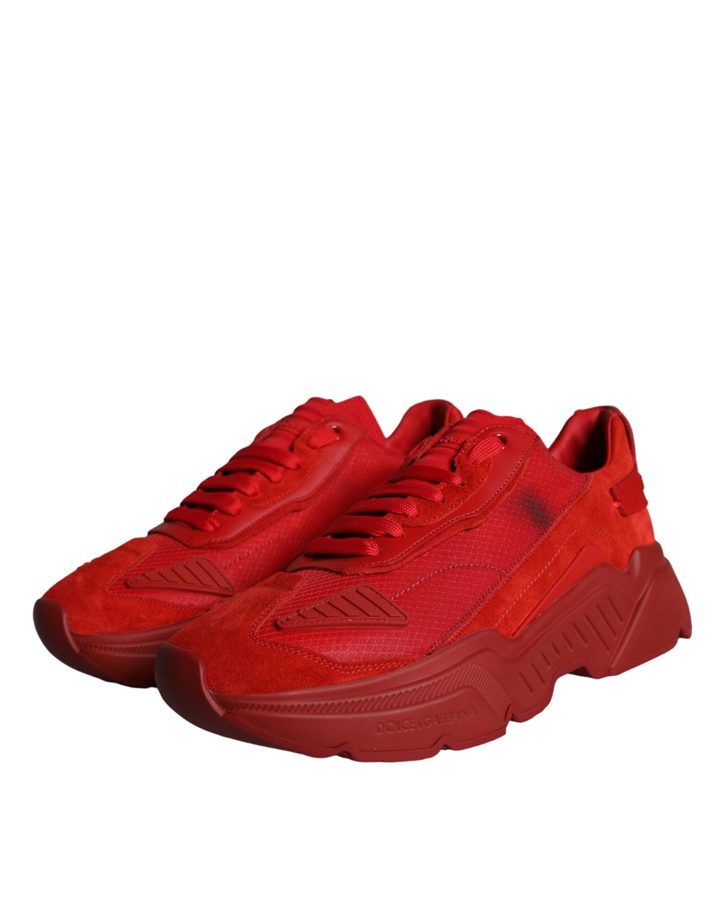 Dolce &amp; Gabbana Rote Daymaster Low Top Sneakers aus Leder