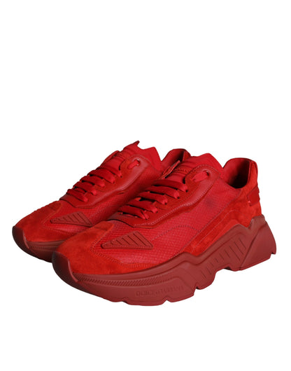 Dolce &amp; Gabbana Rote Daymaster Low Top Sneakers aus Leder