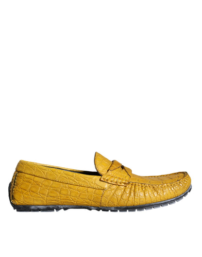 Dolce &amp; Gabbana – Gelbe Mokassin-Loafer aus Leder