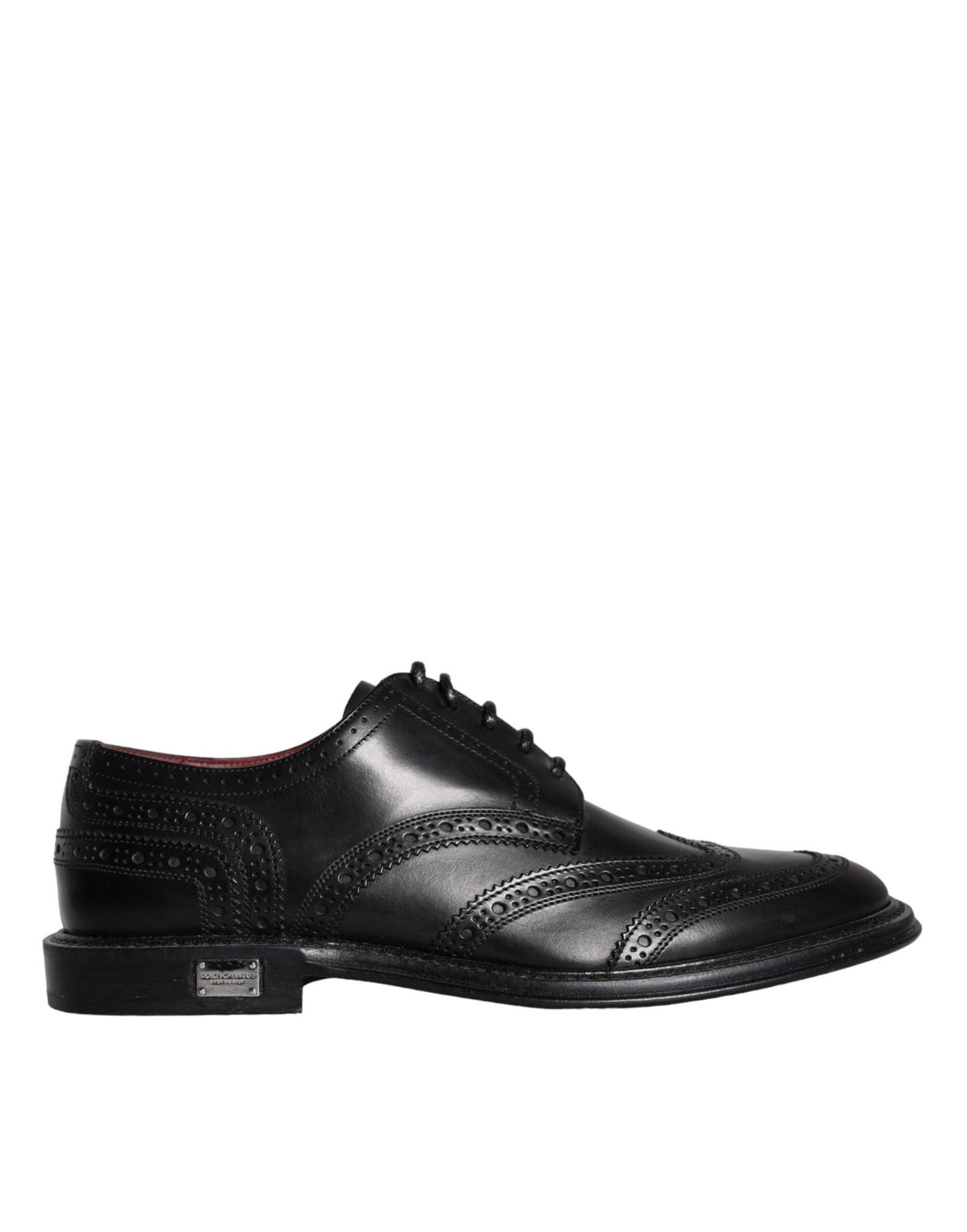 Dolce &amp; Gabbana – Oxford-Schuhe aus schwarzem Leder mit Flügelkappe für formelle Herren