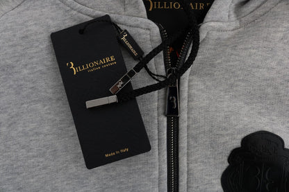 Billionaire Italian Couture – Grauer Kapuzen-Sweatsuit aus Baumwolle