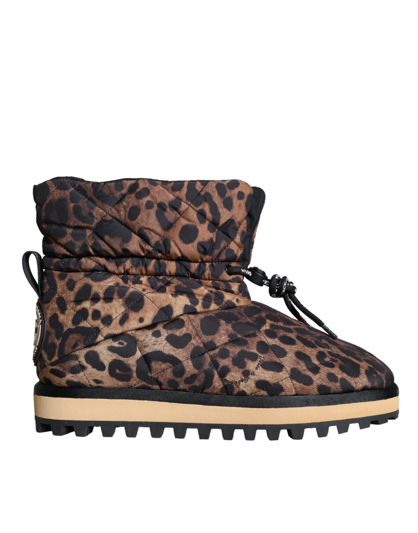 Dolce &amp; Gabbana – Braune Stiefeletten mit Leopardenmuster und gepolsterten Schuhen