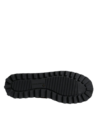 Dolce &amp; Gabbana – Braune Stiefeletten mit Leopardenmuster und gepolsterten Schuhen