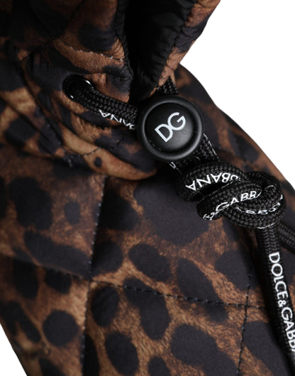Dolce &amp; Gabbana – Braune Stiefeletten mit Leopardenmuster und gepolsterten Schuhen