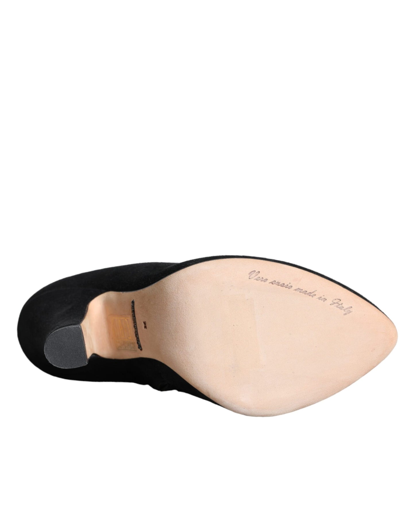 Dolce &amp; Gabbana – Wadenhohe Stiefel aus schwarzem Wildleder