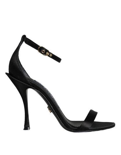 Dolce &amp; Gabbana Schwarze KEIRA Heels Sandalen mit Knöchelriemen