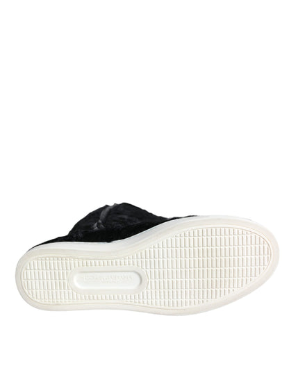 Dolce &amp; Gabbana Schwarze Xiangao Lammfell-Lederstiefel