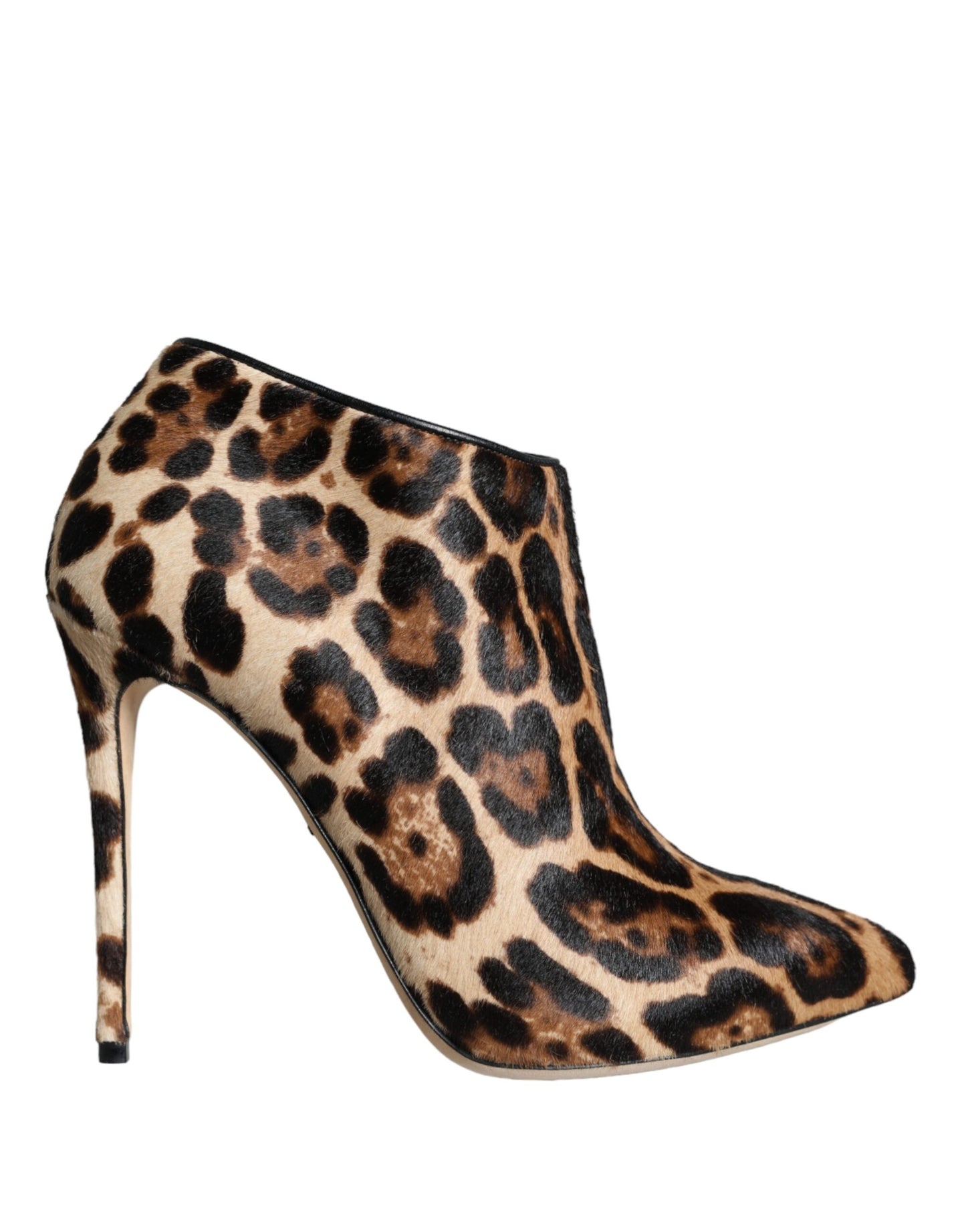 Dolce &amp; Gabbana Braune Leoparden-Kalbsfell-Heels Ankle Boots Schuhe