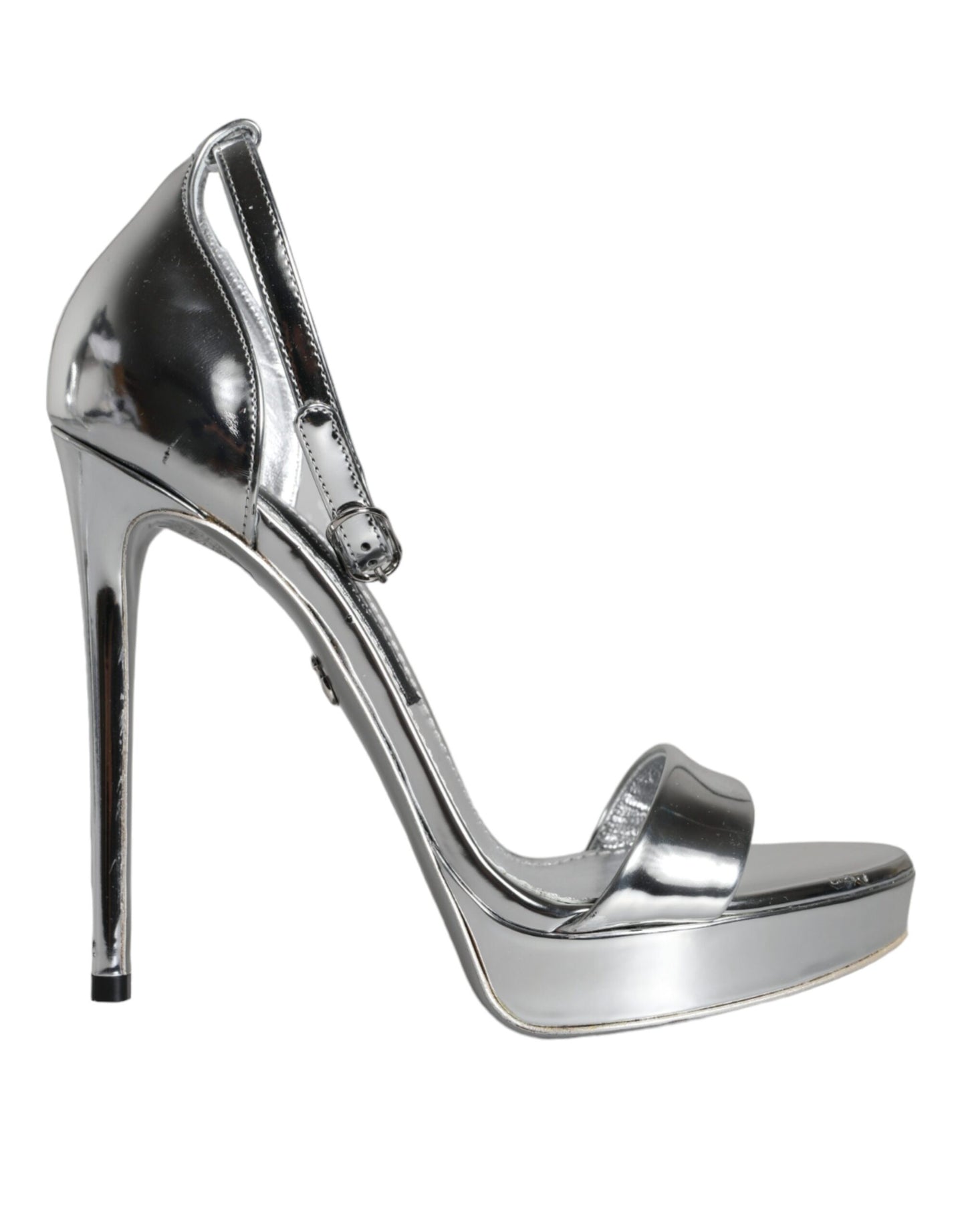 Dolce &amp; Gabbana Silber KEIRA Heels Knöchelriemen Sandalen Schuhe