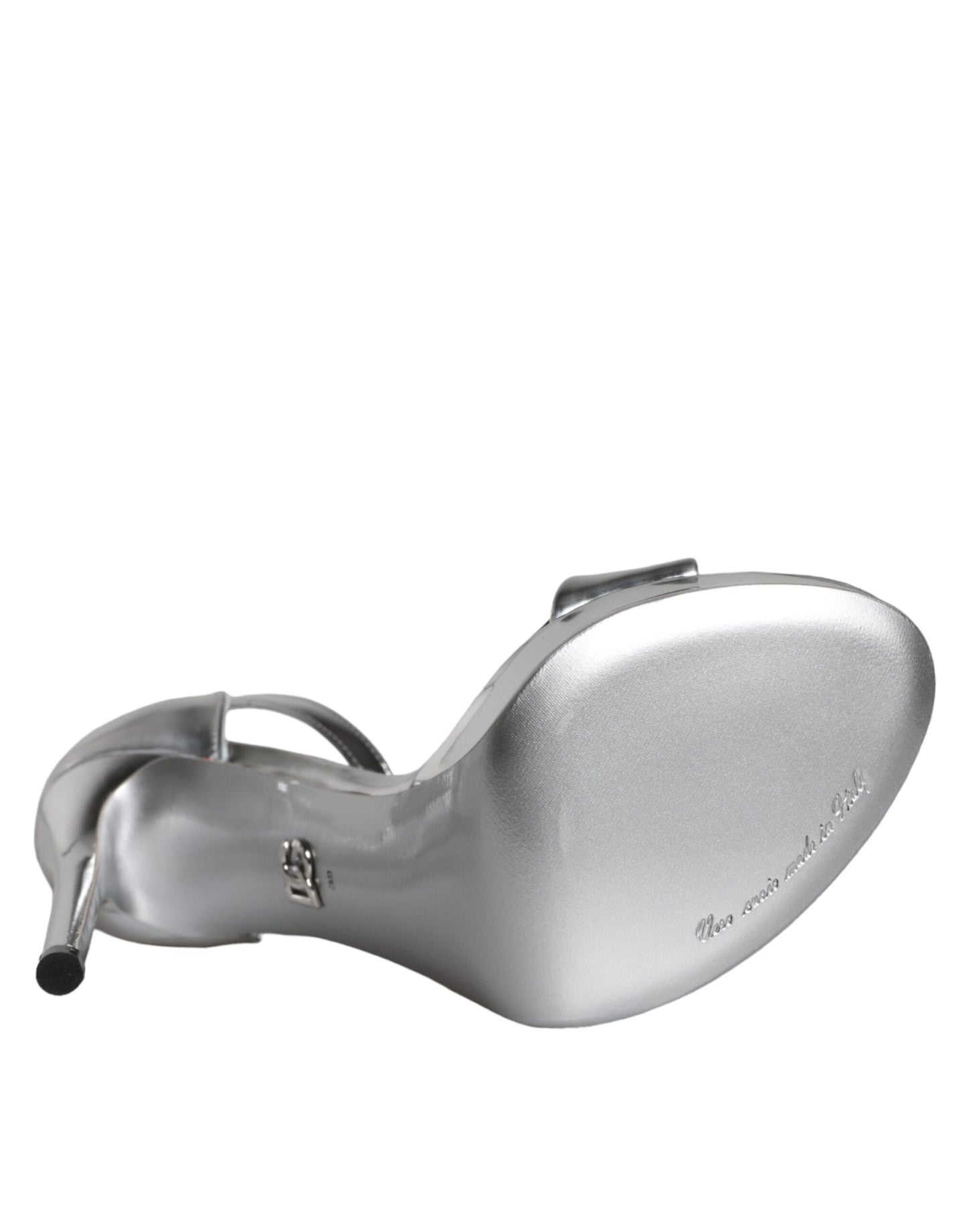 Dolce &amp; Gabbana Silber KEIRA Heels Knöchelriemen Sandalen Schuhe