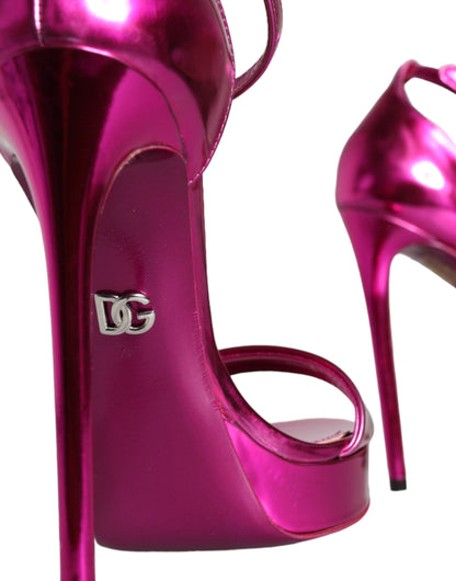 Dolce &amp; Gabbana Fuchsia KEIRA Heels Knöchelriemen Sandalen Schuhe