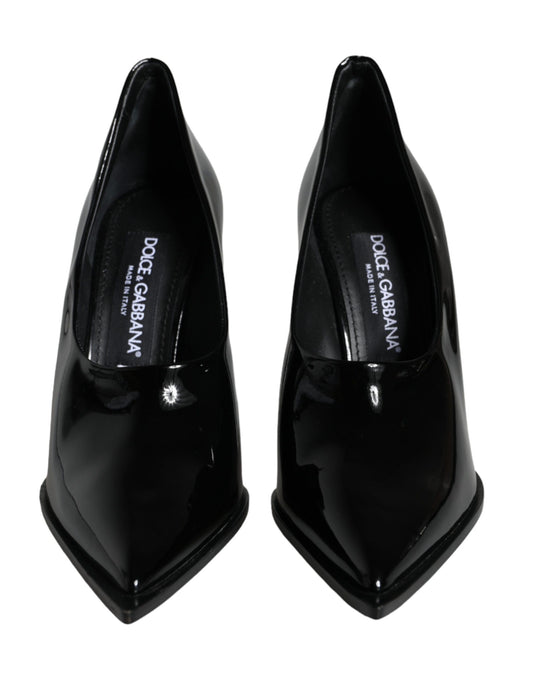 Dolce &amp; Gabbana Schwarze Lackleder High Heels Pumps Schuhe