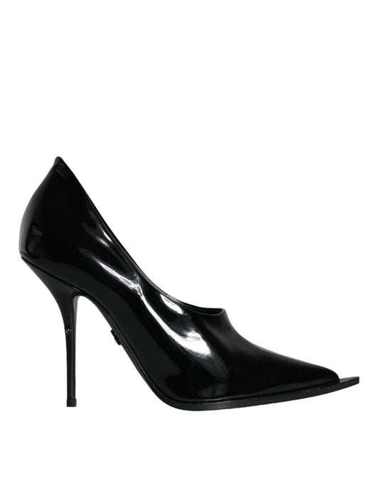 Dolce &amp; Gabbana Schwarze Lackleder High Heels Pumps Schuhe