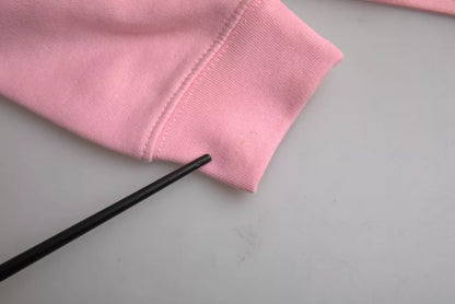 Philippe Model – Rosafarbener Pullover aus Baumwolle mit Logo-Print und langen Ärmeln