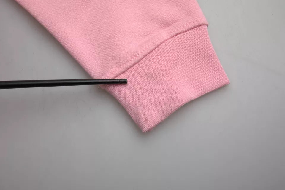 Philippe Model – Rosafarbener Pullover aus Baumwolle mit Logo-Print und langen Ärmeln