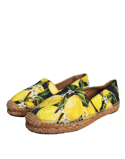 Dolce &amp; Gabbana – Mehrfarbige Zitronen-Espadrilles zum Hineinschlüpfen