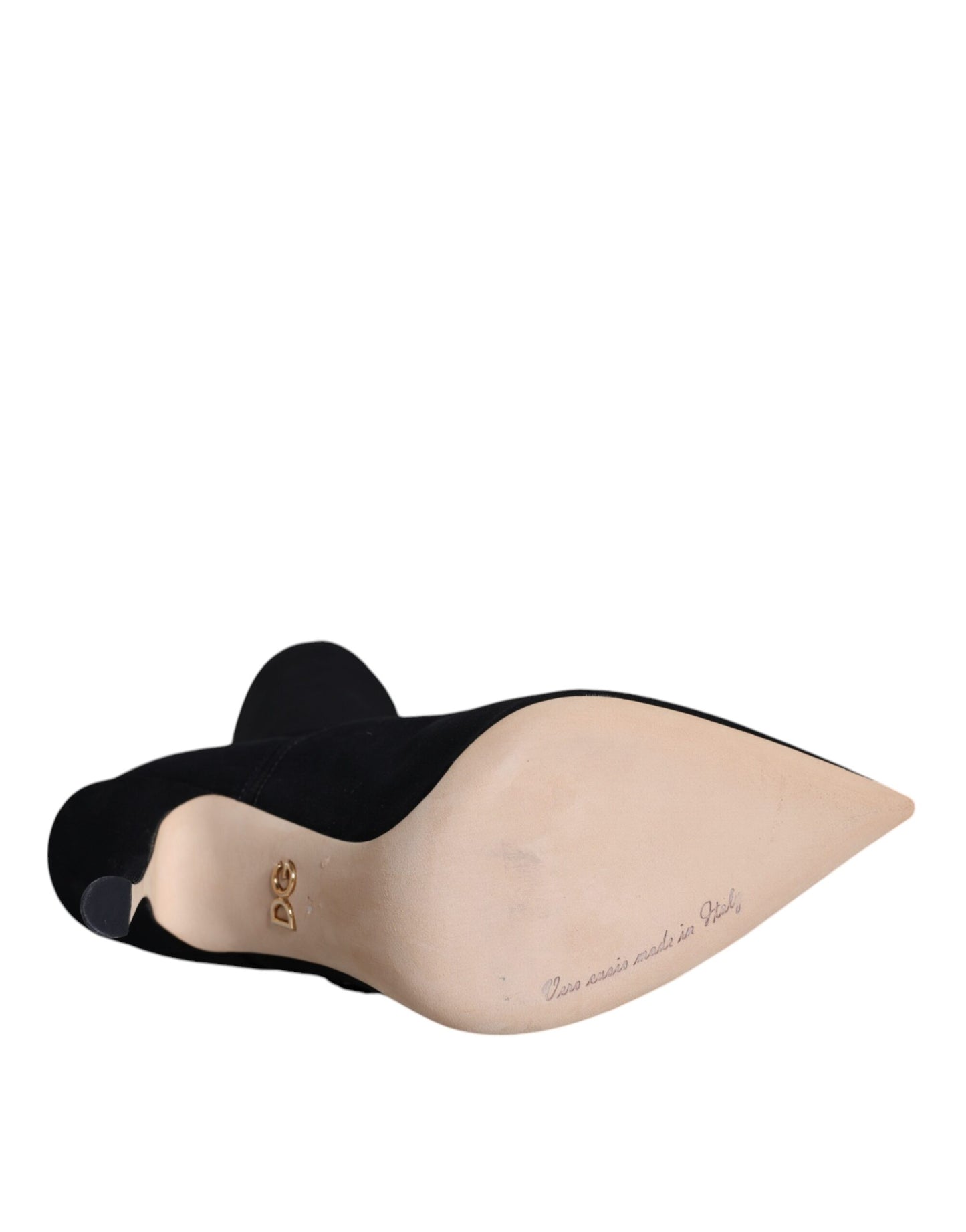 Dolce &amp; Gabbana Schwarze Stiletto-Absätze, wadenlange Stiefel